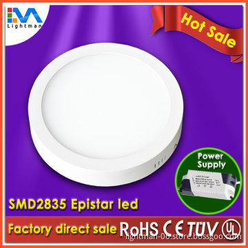 Building Ceiling Lighting New Design White Frame 90LM/W Surface Mounted Round LED Panel